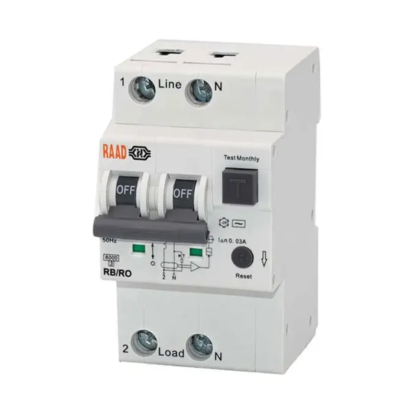 کلید محافظ جان ترکیبی 2 پل 40 آمپر RB-RO-2PC40-6KA رعد - 2