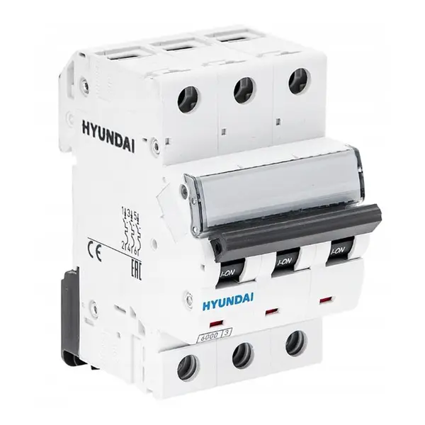کلید مینیاتوری 50 آمپر سه پل هیوندای کد B50-6KA-3P - 2