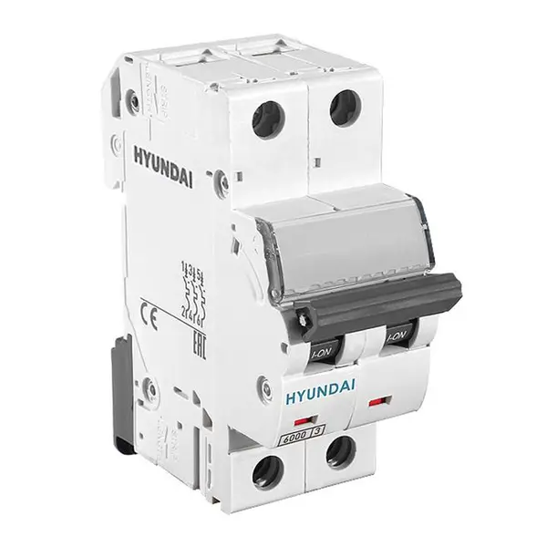 کلید مینیاتوری 50 آمپر دو پل هیوندای کد C50-6KA-2P - 2