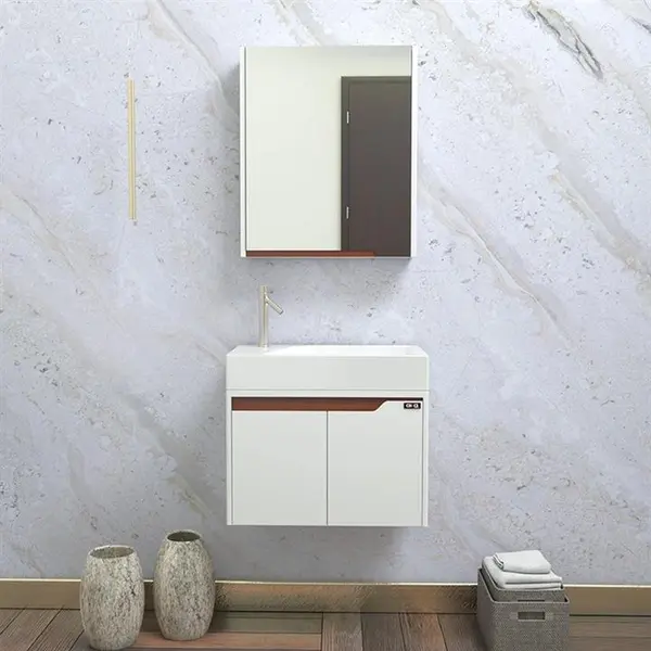 ست کابینت و روشویی آلکا مدل 7060 به همراه آینه باکس دار - 2