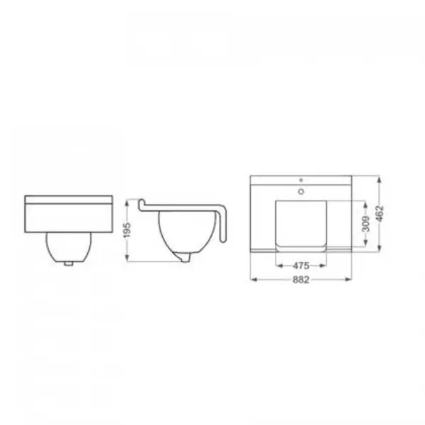 روشویی روکابینتی مروارید مدل ویستا 90 - 3