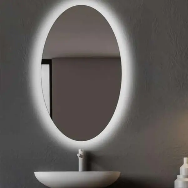 آینه سرویس بهداشتی تارا دکور مدل بک لایت ساده بیضی کد B161 - 2
