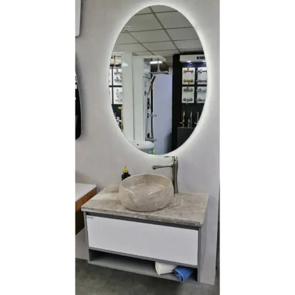 آینه سرویس بهداشتی تارا دکور مدل بک لایت ساده بیضی کد B161 - 4