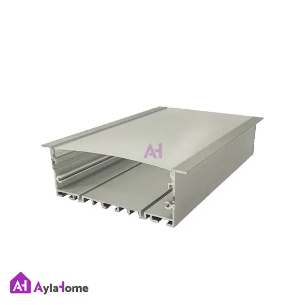 پروفیل نور خطی آلومینیومی 10 سانتی لبه دار کد L10 نقره ای (شاخه 3 متری) - 2