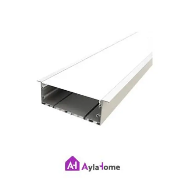 پروفیل نور خطی آلومینیومی 10 سانتی لبه دار کد L10 نقره ای (شاخه 3 متری) - 4