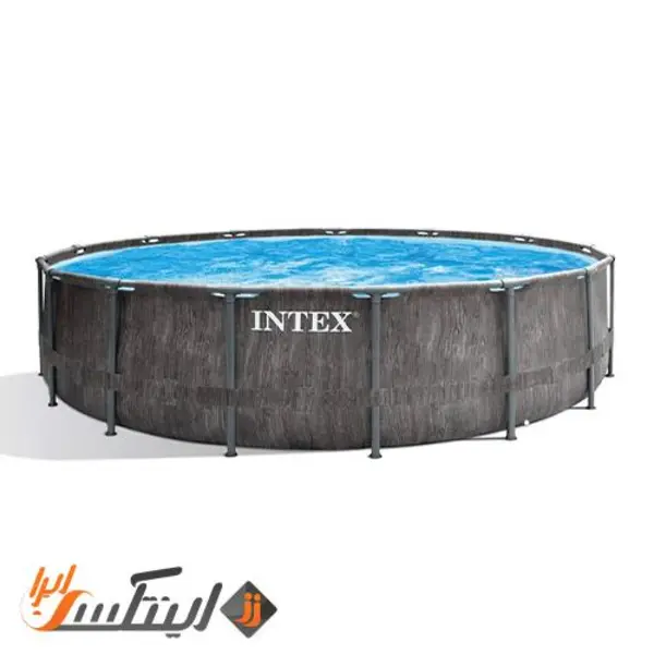 استخر پیش ساخته 122*457 طرح چوب خاکستری intex 26742 - 3
