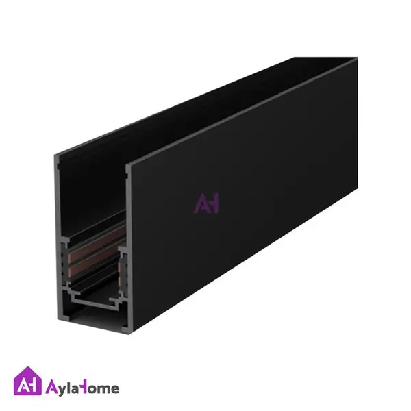 پروفیل ریل مگنتی آلومینیومی 2/5 سانتی روکار کد LM25 مشکی (شاخه 3 متری) - 2