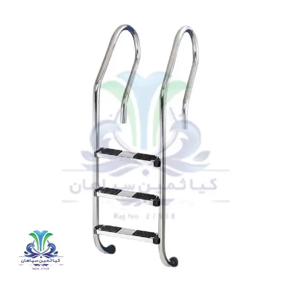 پله استخری با کف استیل 3 پله - 2