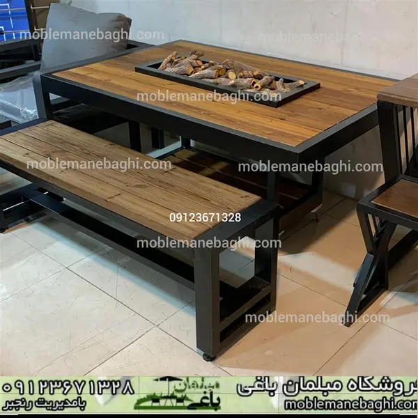 نیمکت چوبی مبلمان باغی کد8 - 2