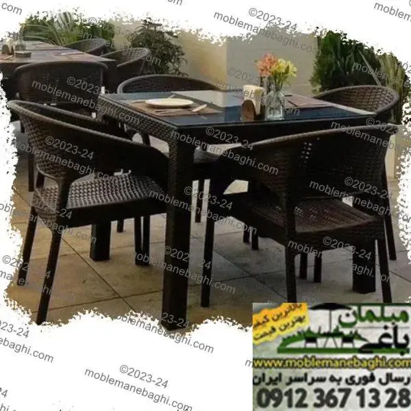 ست میز و صندلی ۴ نفره حصیر بافت ناصر پلاستیک کد 992-332 - 2
