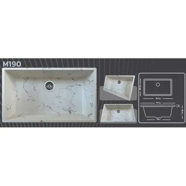 سینک گرانیتی ونسی مدل M190 زیرکار - 2