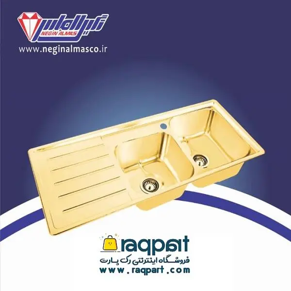 سینک توکار نگین الماس مدل SA103 طلایی - 6
