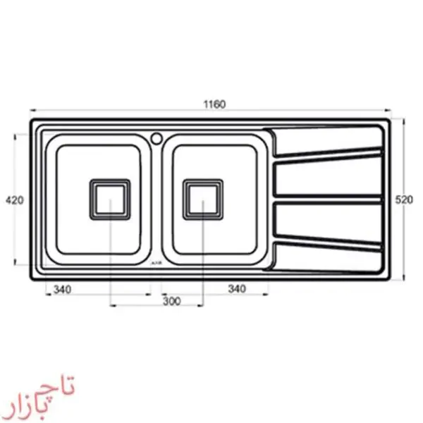 سینک ظرفشویی آلتون مدل ST-1161 - 4