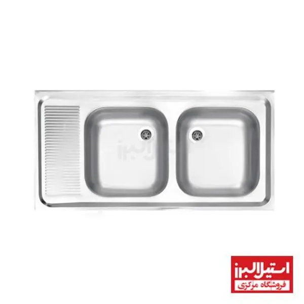 سینک کلاسیک استیل البرز (ساحل) تک لگن ۵۰×۱۰۰ - 2