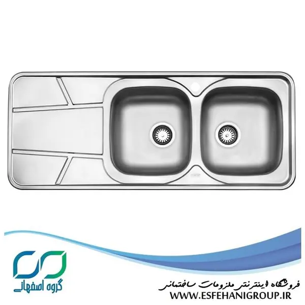 سینک دو لگنه نیمه فانتزی 217 توکار استیل البرز - 4