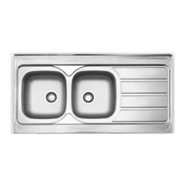 سینک دو لگنه چپ نیمه فانتزی 223 روکار استیل البرز - 3