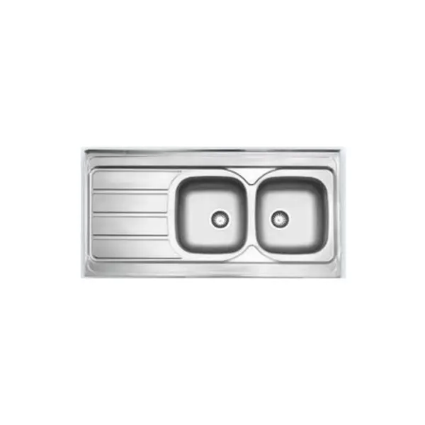 سینک دو لگنه چپ نیمه فانتزی 223 روکار استیل البرز - 4