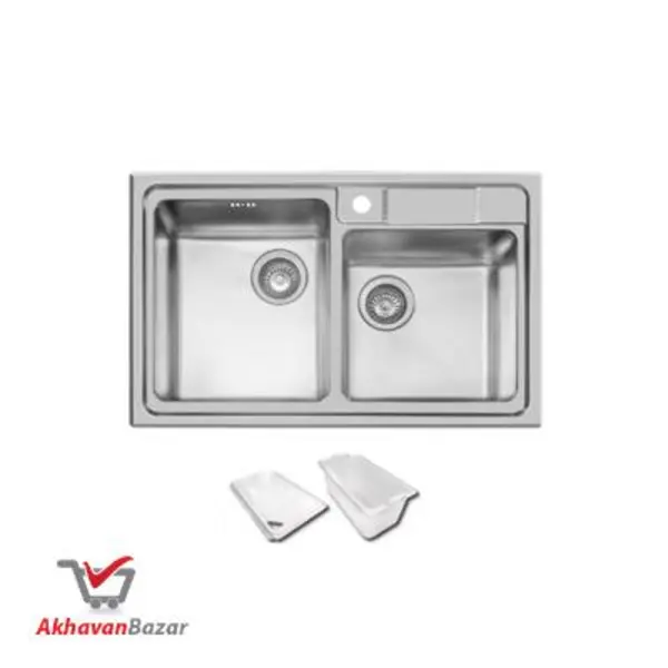 سینک ظرفشویی اخوان مدل 380 توکار باکسی - 4