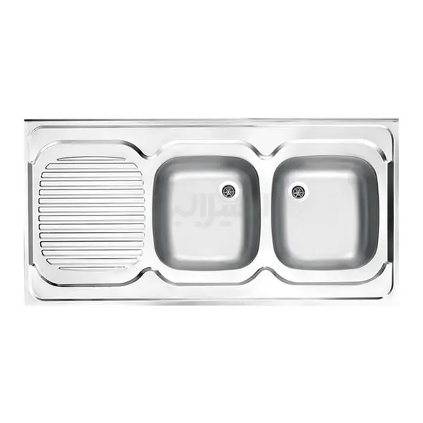 سینک کلاسیک دو لگن استیل البرز (ابعاد 60×120 سانتیمتر) - 4