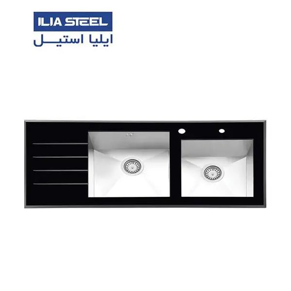 سینک آشپزخانه شیشه ای 8021 ایلیا استیل - 5