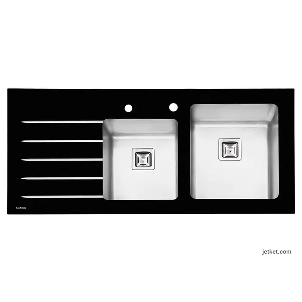 سینک ظرفشویی توکار ایلیا استیل مدل 8031 - 2