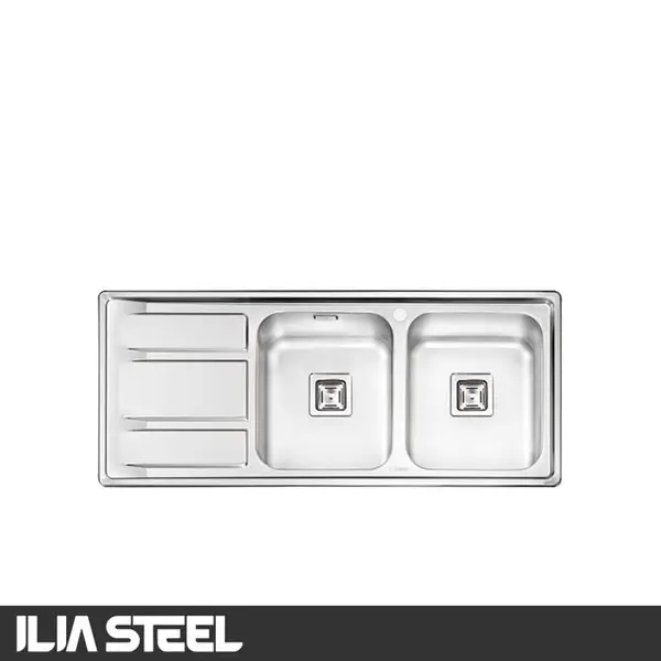 سینک ظرفشویی ایلیا استیل iliasteel مدل 2068 توکار - 2