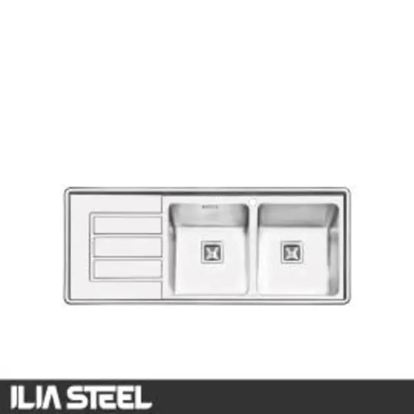 سینک ظرفشویی ایلیا استیل Ilia Steel مدل 2062 توکار - 3