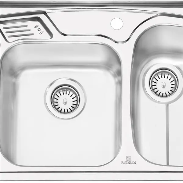 سینک ظرفشویی روکار پرنیان استیل مدل PS1105 - 5