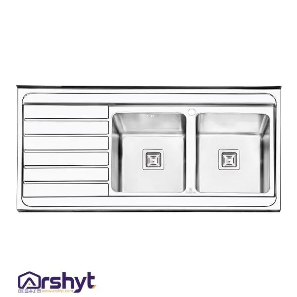 سینک ظرفشویی روکار پرنیان استیل مدل PS1114 - 6