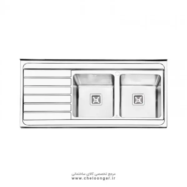 سینک ظرفشویی روکار پرنیان استیل مدل PS1114 - 2