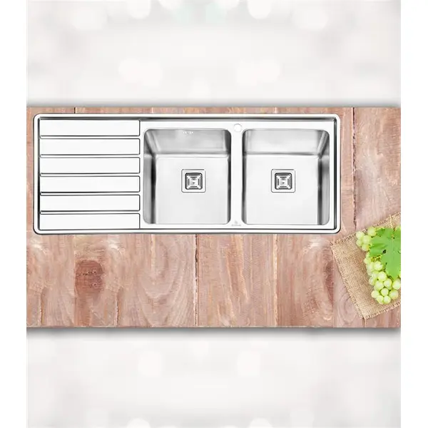 سینک ظرفشویی توکار پرنیان استیل مدل PS1214 - 6