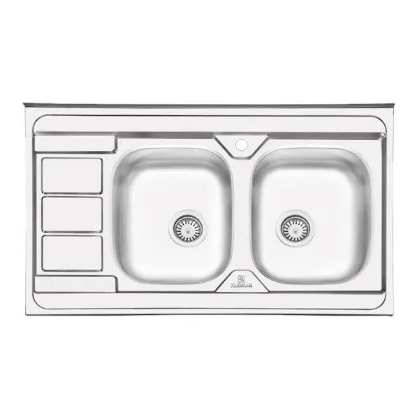 سینک پرنیان استیل مدل PS2111نیمه فانتزی روکار - 2