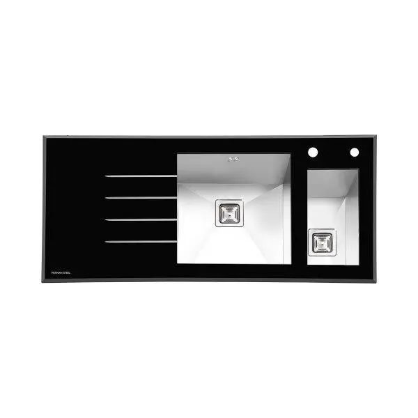 سینک ظرفشویی شیشه ای توکار پرنیان استیل مدل PS4103 - 6