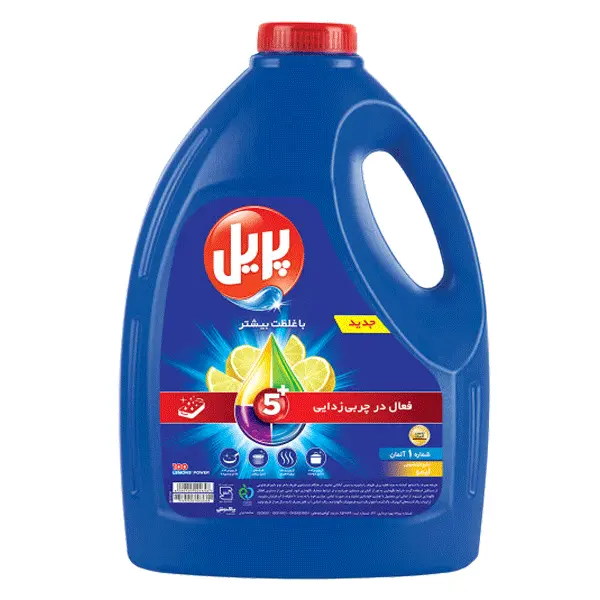 مایع ظرفشویی +5 پریل با رایحه لیمو 3750 میلی لیتر