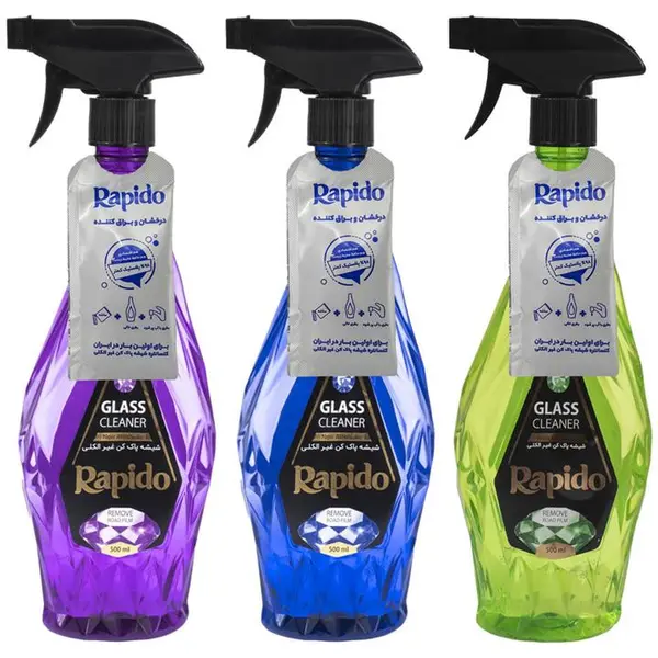 شیشه پاک کن راپیدو rapido مدل غیرالکلی بنفش حجم 500 میلی لیتر - 6