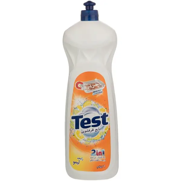 مایع ظرفشویی تست test با رایحه لیمو 1 لیتری - 5