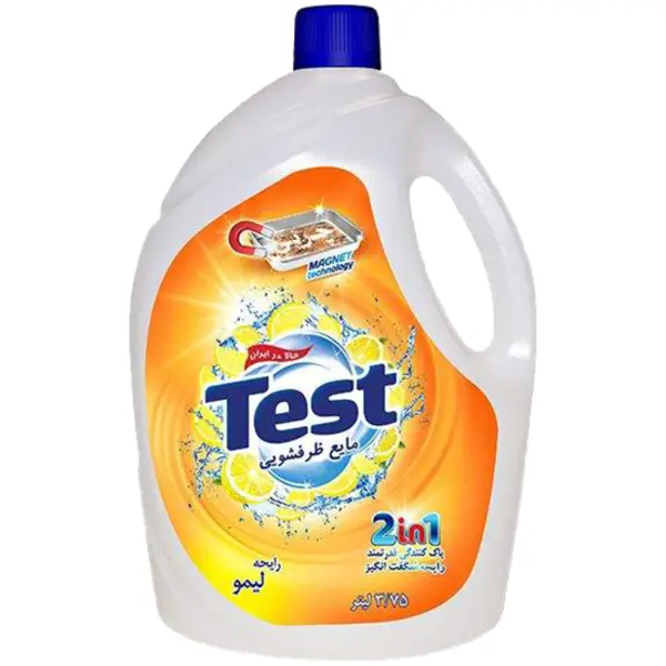 مایع ظرفشویی تست test با رایحه لیمو 3750 میلی لیتر