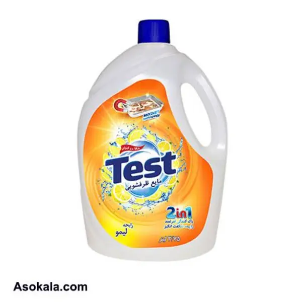 مایع ظرفشویی تست test با رایحه لیمو 3750 میلی لیتر - 6