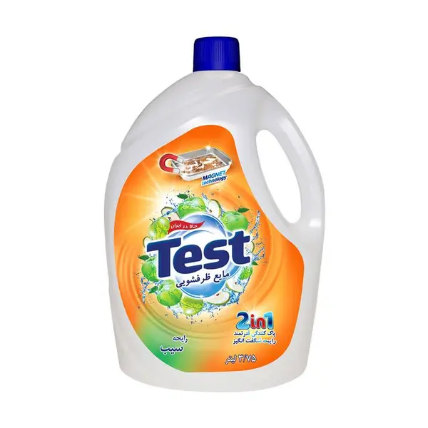 مایع ظرفشویی تست test با رایحه سیب 3750 میلی لیتر - 2