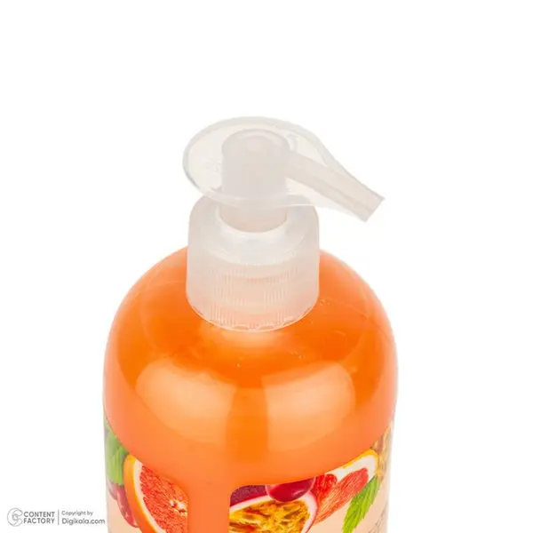 مایع دستشویی نارنجی صدفی اکتیو مدل Fruity series با رایحه پشن فروت حجم 450 میلی لیتر - 2