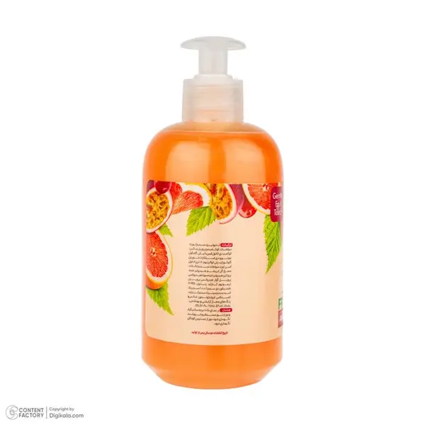 مایع دستشویی نارنجی صدفی اکتیو مدل Fruity series با رایحه پشن فروت حجم 450 میلی لیتر - 4