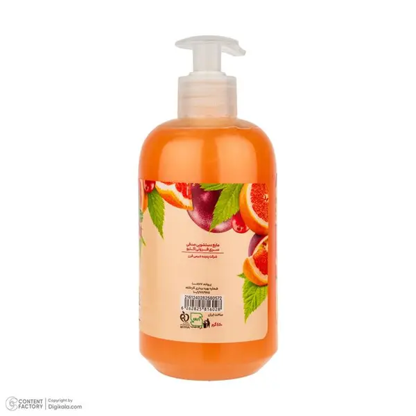 مایع دستشویی نارنجی صدفی اکتیو مدل Fruity series با رایحه پشن فروت حجم 450 میلی لیتر - 3