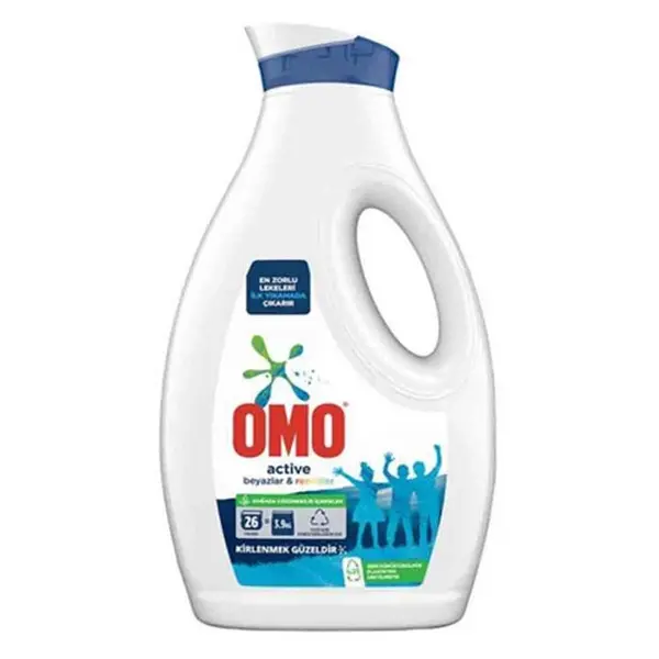 مایع لباسشویی اومو Omo Active Beyazlar & Renkliler مخصوص لباسهای سفید و رنگی 26 بار شستشو 1/69 لیتر - 2