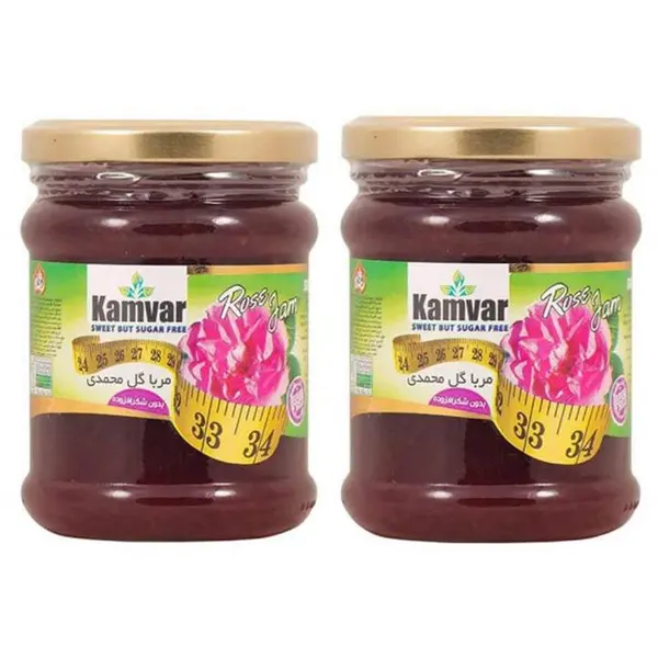 مربا گل سرخ رژیمی بدون شکر کامور - 280 گرم - 2