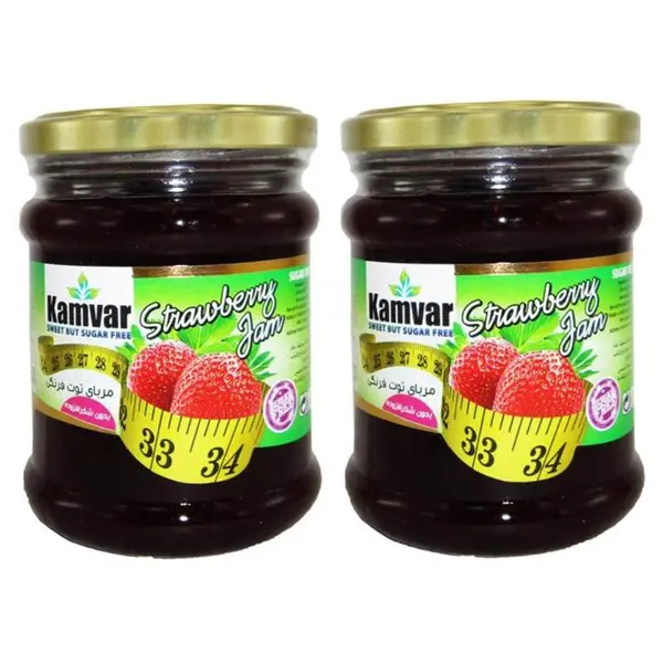 مربای توت فرنگی رژیمی کامور 280 گرم - 5