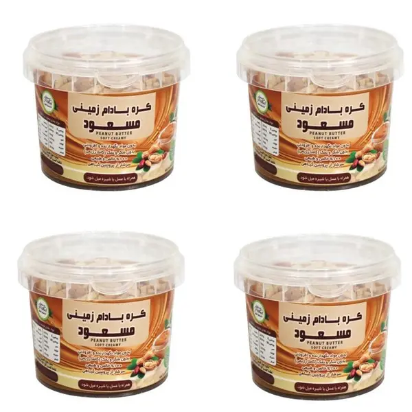 کره بادام زمینی رژیمی کرانچی مسعود - 500 گرم بسته 4 عددی - 2
