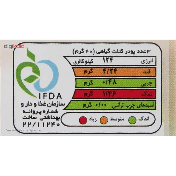 پودر کتلت گیاهی گلها مقدار 120 گرم - 3