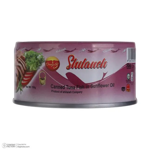 کنسرو ماهی تون در روغن آفتاب گردان شیلانه 180 گرم