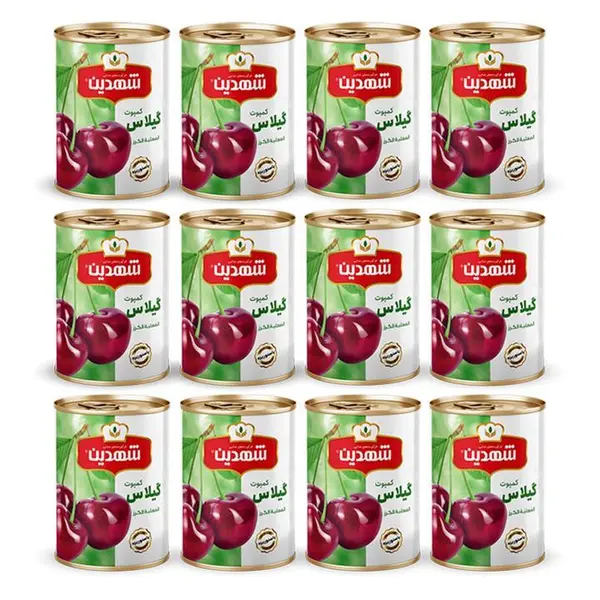 کمپوت گیلاس شهدین - 370 گرم بسته 12 عددی - 3