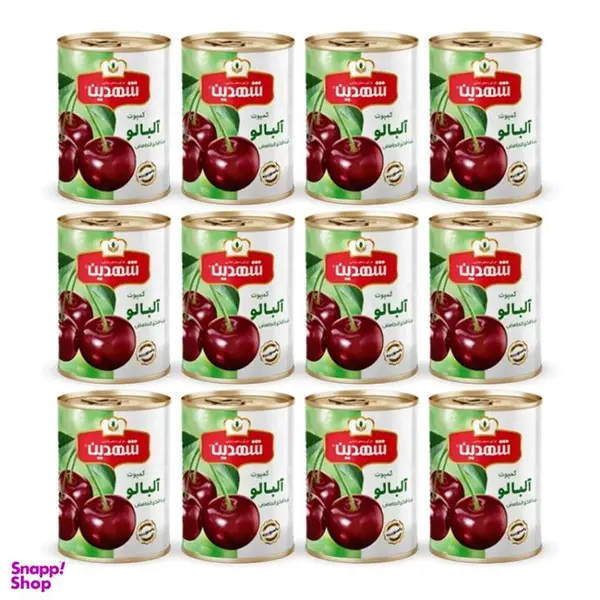 کمپوت گیلاس شهدین - 370 گرم بسته 12 عددی